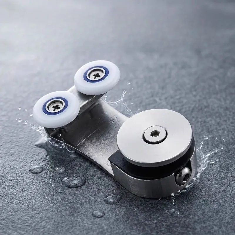 Shower room hanging wheel glass sliding door side hanging wheel, stainless steel household flat track hardware wheel