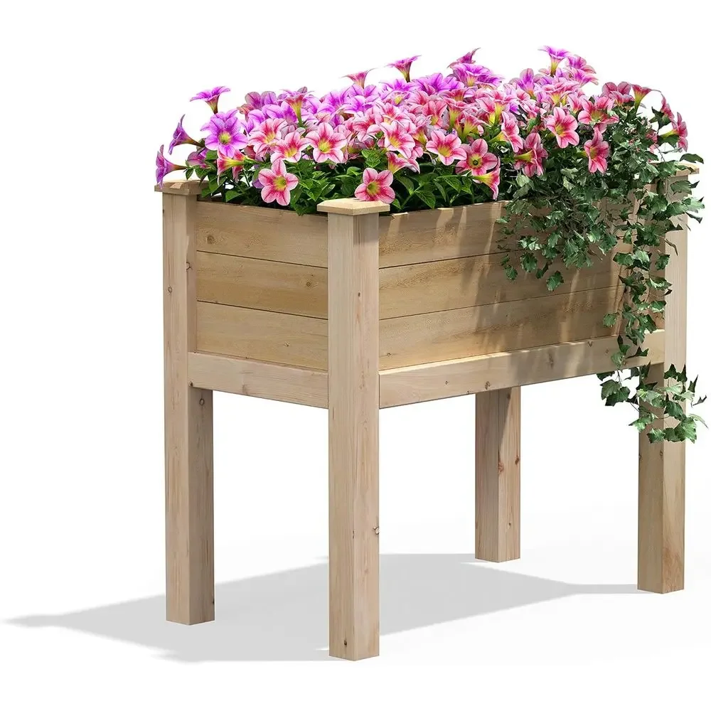 Elevated Garden Bed, 16 Wide x 32 Long x 31 Tall - Crafted in North America with Local Cedar