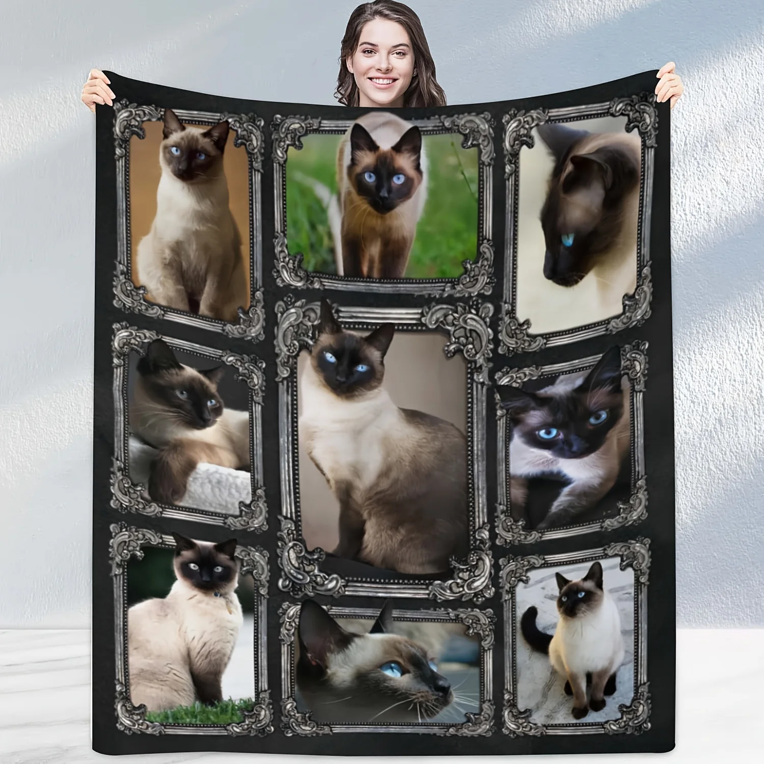 Cozy Cat Lover's Flannel Throw Blanket Soft, Warm, and Perfect for Couch, Bed, Office, and Travel Vintage Style