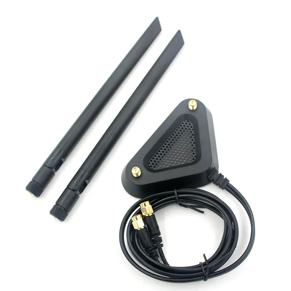 2.4G 5.8G Dual Band High Gain External Antenna Extension Cable Magnetic Base for ASUS Wifi Router Wireless Card Signal Booster