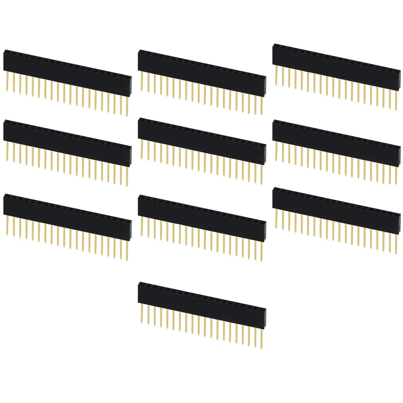 10 Stück 2,54mm Rastermaß Gerade Stiftleiste Steckverbinder 1x6/1x8/1x10/1x15/1x20/1x40 2x6/2x8/2x10/2x20 Einreihig/Zweireihig PC