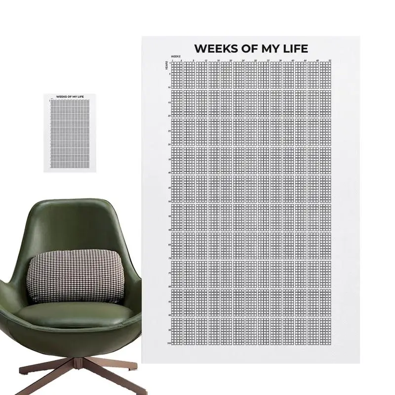 Calendario settimanale da parete Stampe My Life In Weeks Poster Poster Home Stampa divertente Art Room Pittura murale vintage per camera da letto