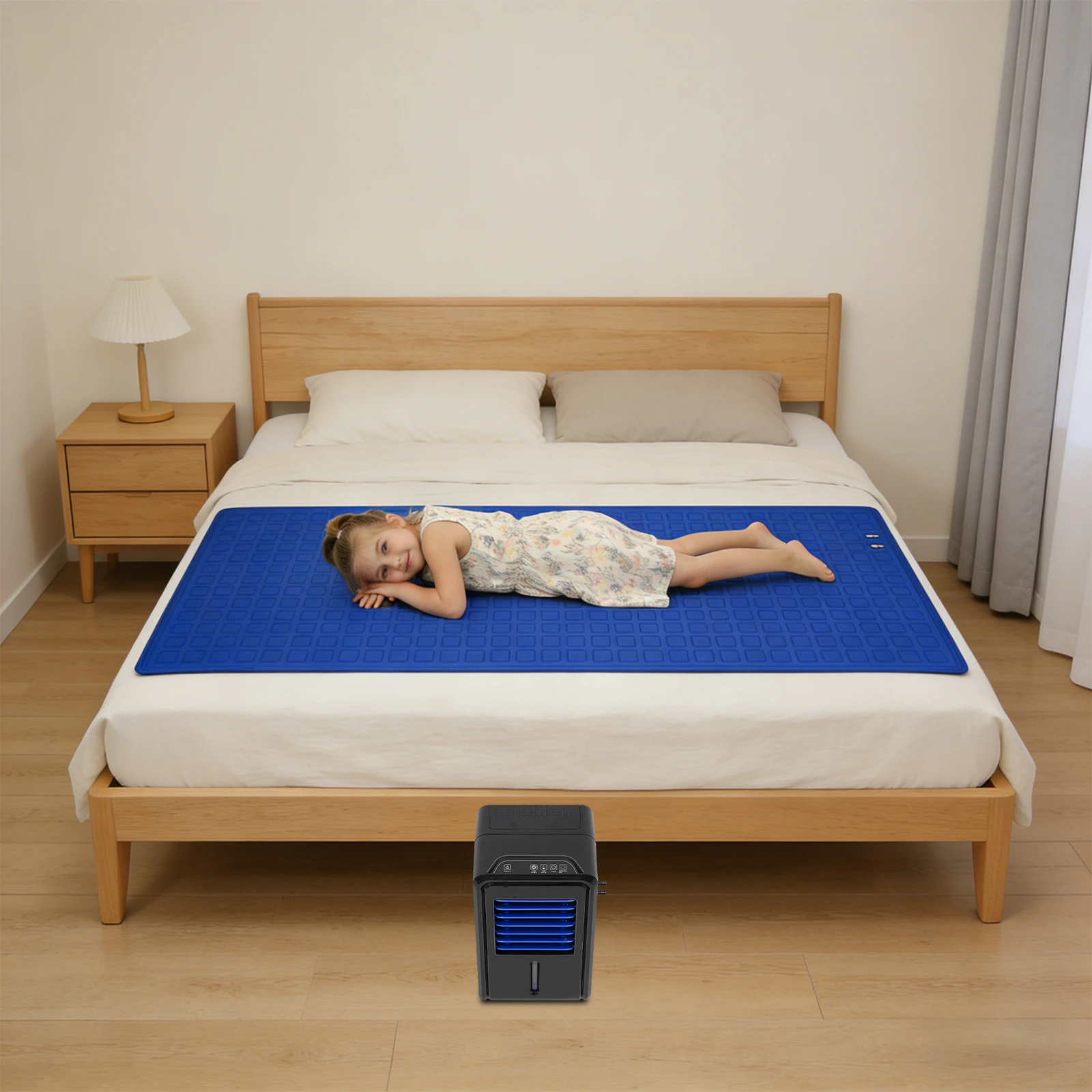 Single-Person Cold Water Mattress, Cooling Mattress with 4-Speed Adjustable & Remote Control, Low Noise for Bedroom Dorm