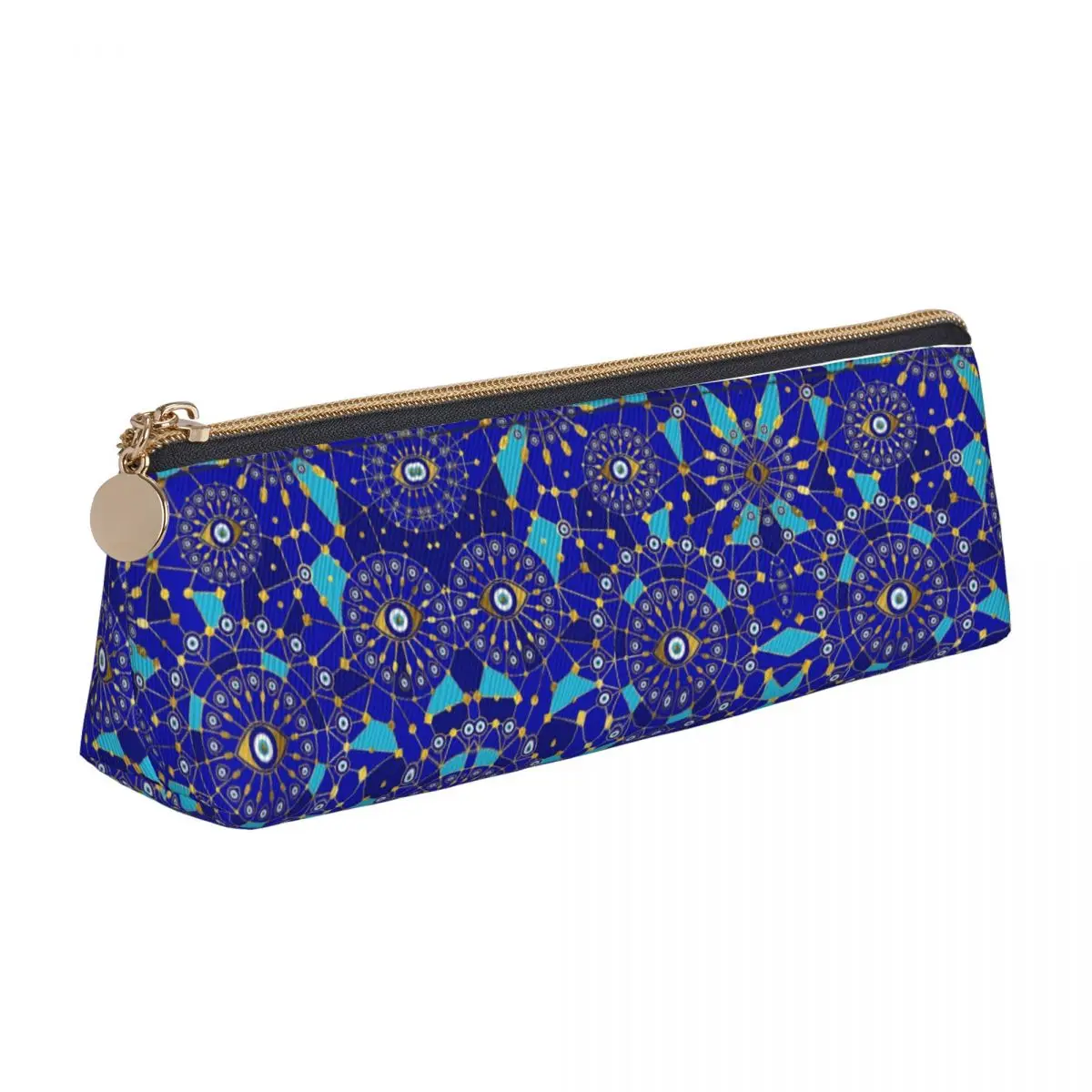 Lovely Pencil Case Evil Eye Charm Pencil Box Geometry Print School Pencil Cases Students Triangle Graphic Stationery Organizer