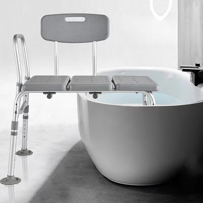 Extended Bath Tub Transfer Shower Bench Safety Bathtubs Stool for Handicap Elderly Disabled Bathroom Shower Stool with Back Arms