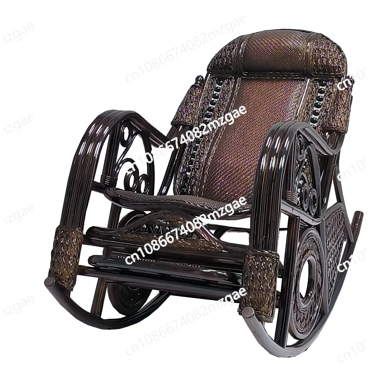 

Rattan natural real rattan rocking chair adult recliner elderly lazy chair balcony home