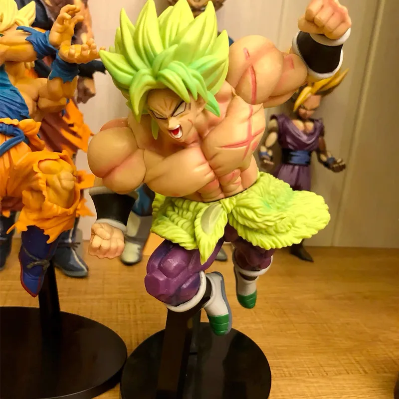 Figura de acción de Dragon Ball Z Broly de 22cm, modelo movible de Super Saiyan 3, Son Goku, Anime, colección de muñecos, Juguetes