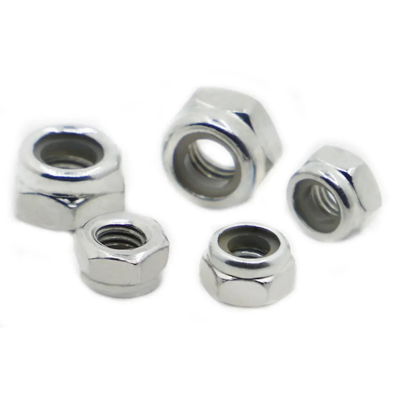 Galvanized Steel Self-locking Nut M2 M2.5 M3 M4 M5 M6 M8 M10 M12 M14 M16 Locknut Slip Nylon Hex Lock Nut DIN985