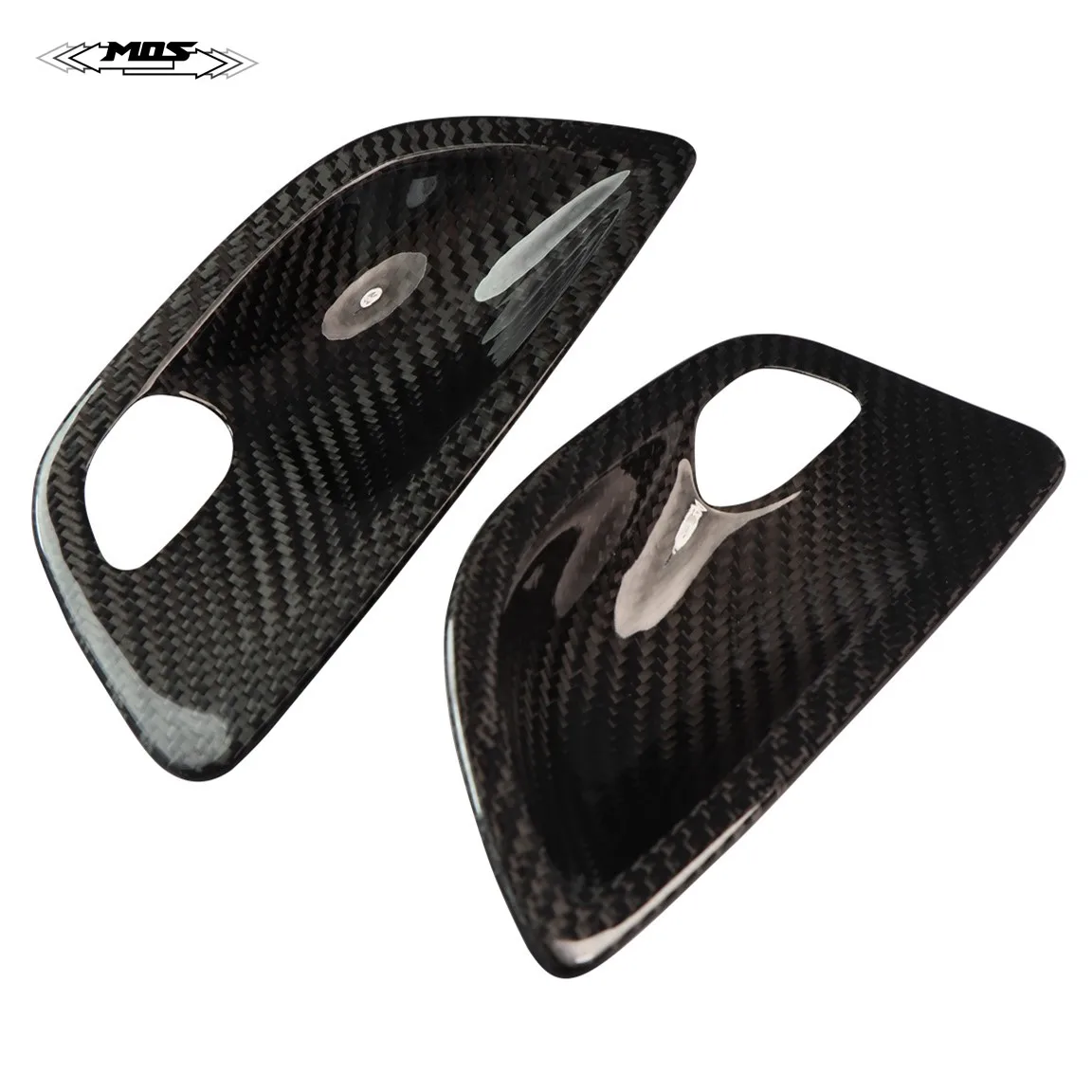 MOS Carbon Fiber Door Inner Handle Panel Covers for BMW 5 Series F10 F11 F18 (2 Pcs)