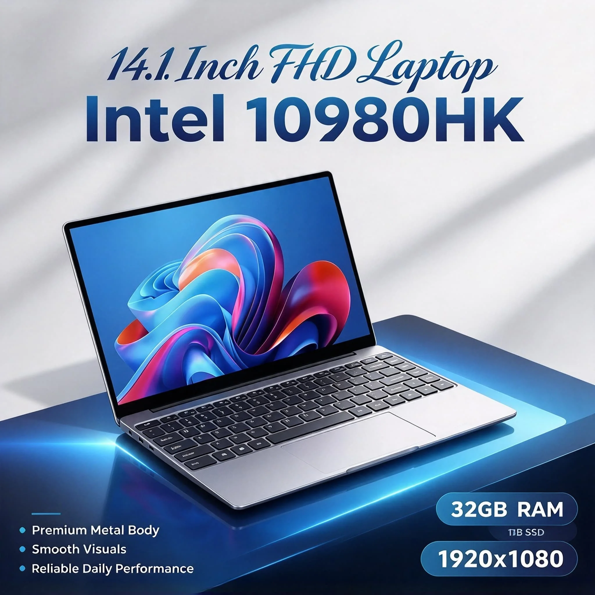 Intel i9 10980HK 14.1 Inch Windows Notebook 32GB RAM 2TB M.2 SSD 8 Core 16 Thread Gaming Laptop Office Computer Pro 2026 New