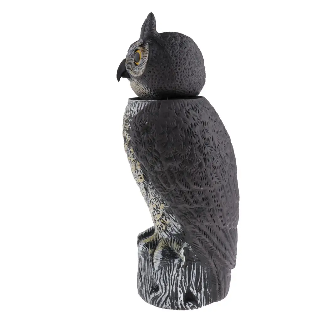 

Large Owl Decoy Rotatable Head for Bird scare people