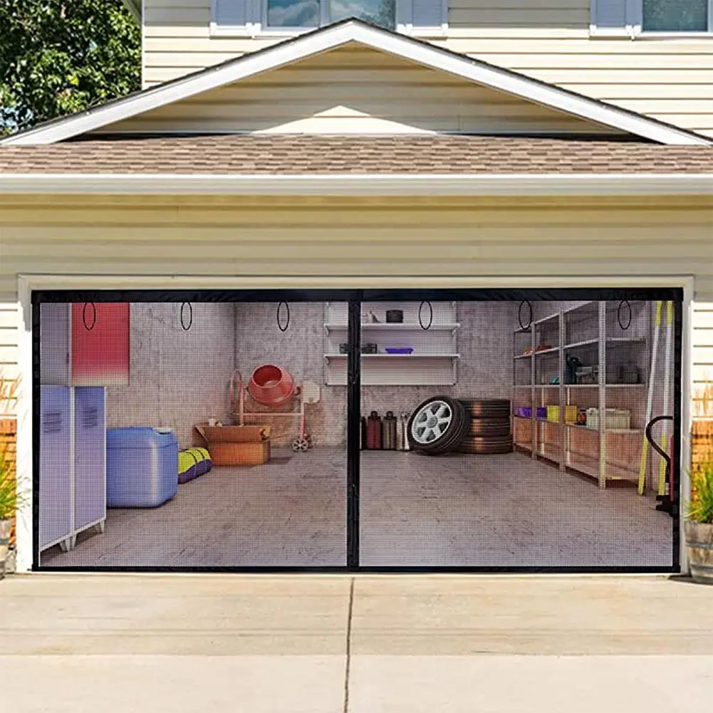 Retractable Garage Door Curtain Mosquito Netting Anti Bug Fly Insect Mesh Screen