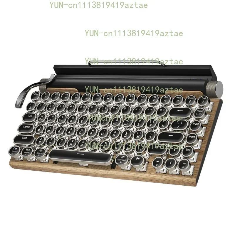 Steampunk Typewriter Style Dual Mode Mechanical Keyboard Wireless Bluetooth Gaming Keyboard For Computer Tablet Office Typing