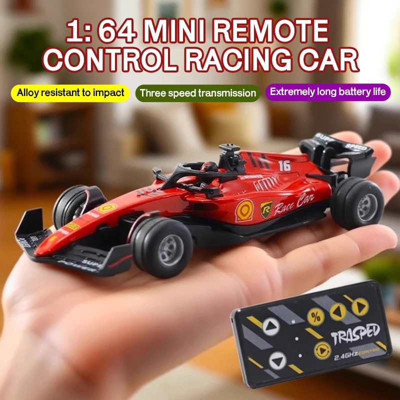 1/64 RC Drift Racing Car Desktop MINI 2.4G Alloy Remote Control Car with Light Adjustable Speed Cars Toy for Children Adult Gift