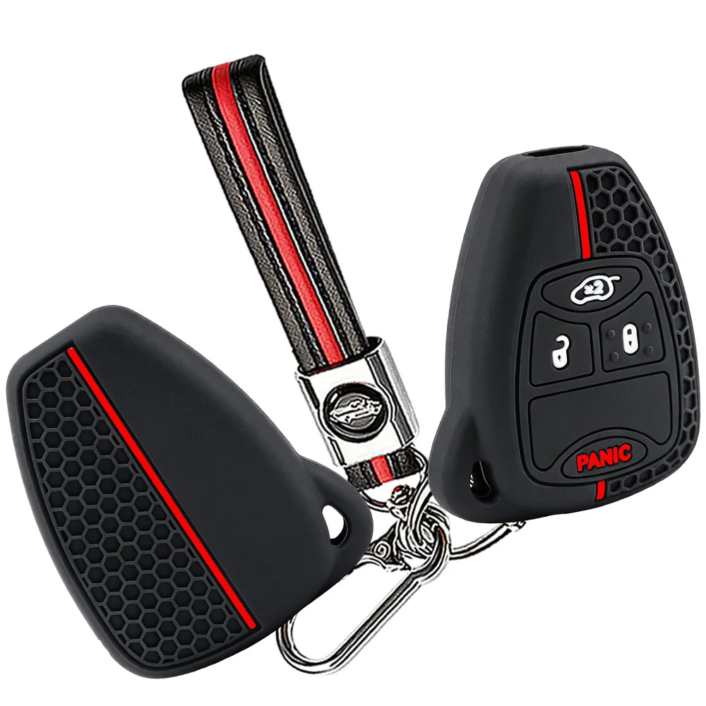 Soft Key Holder Keychain For Chrysler Pacifica Aspen 300C For Dodge Caravan Journey Nitro For Jeep Wrangler JK Perfect Fit