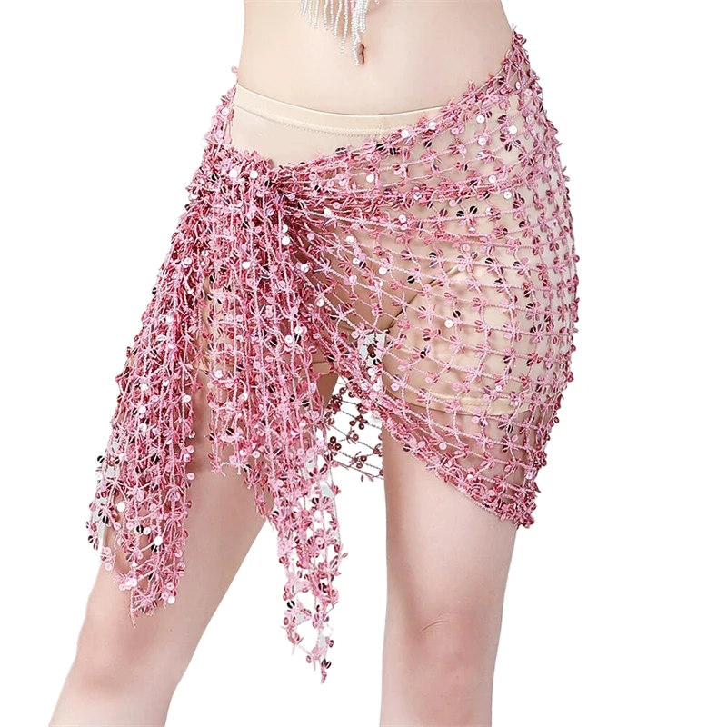 Bauchtanz-Hüfttuch mit Pailletten, Taillenwickelrock, hohler Tanzgürtel, Hüfttuch, Performance-Kostüm, Damen-Tanzparty-Clubkleidung – Detail 12