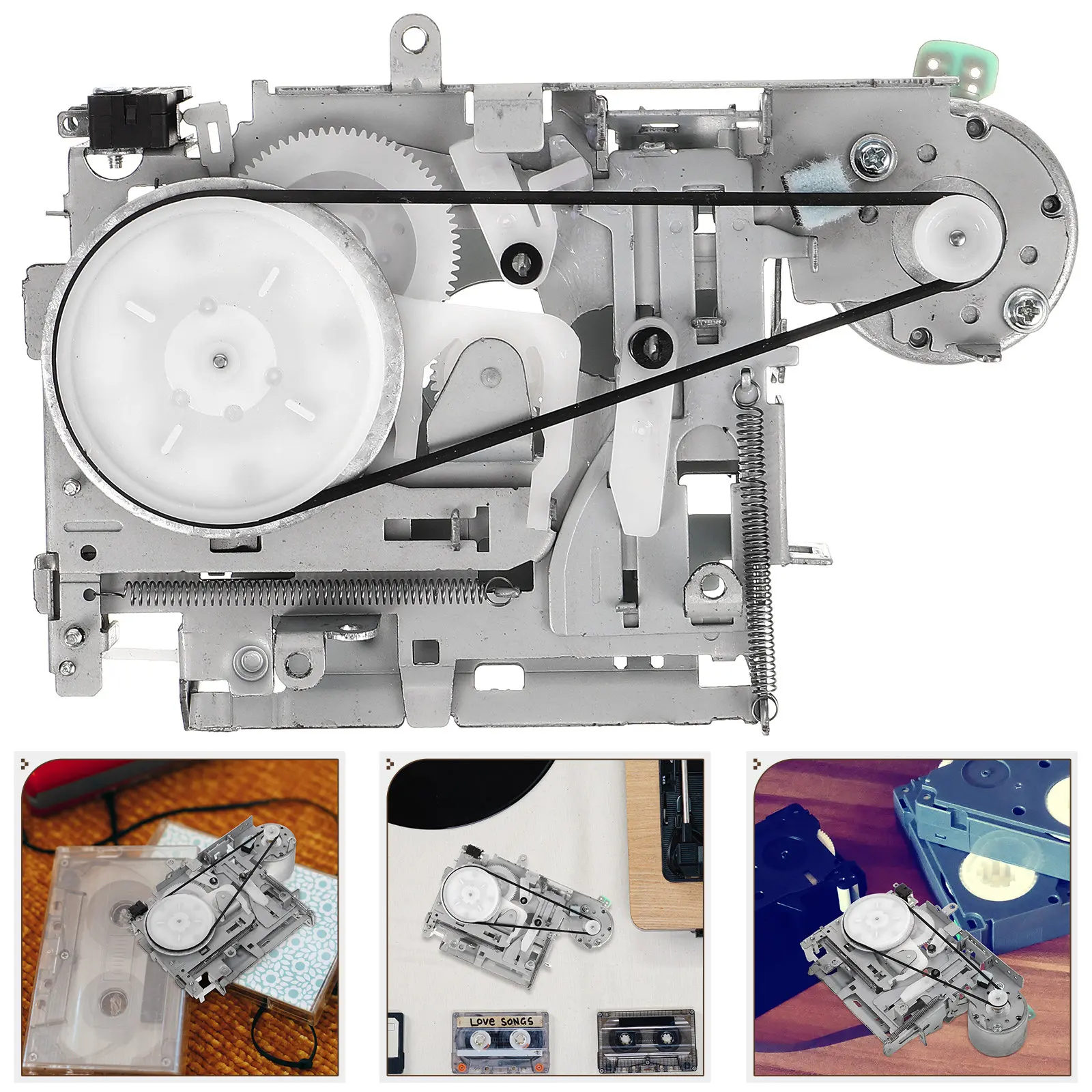 

Cassette Deck Movement Replacement Mechanism Compatible with Tape Recorders Portable Players Repeater Systems Heavy Duty ABS
