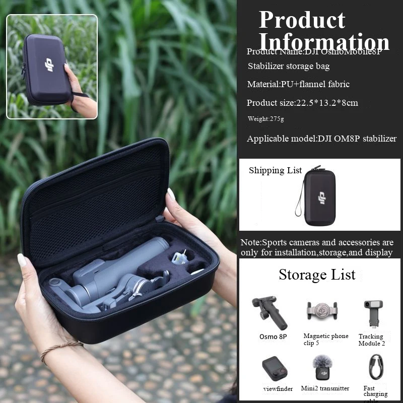 Carrying Bag for DJI Osmo Mobile 8P Accessories Portable Box Handheld Suitcase Cover DJI Osmo 8 Pro Accessories OM 8p Pouches image 5
