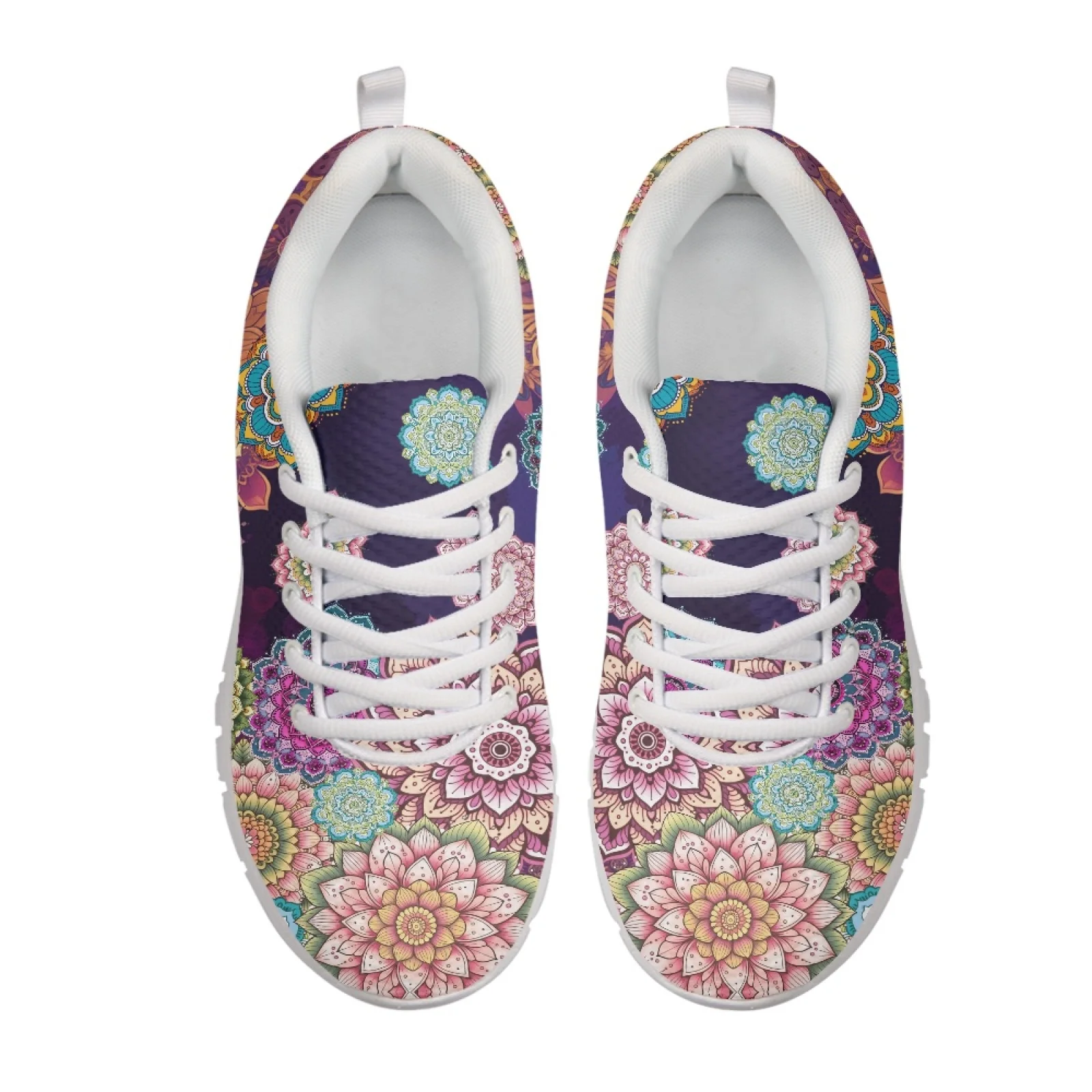Coloranimal Breathable Casual Athletic Shoes for Women Mens Athletic Trainers for Walking Mandala