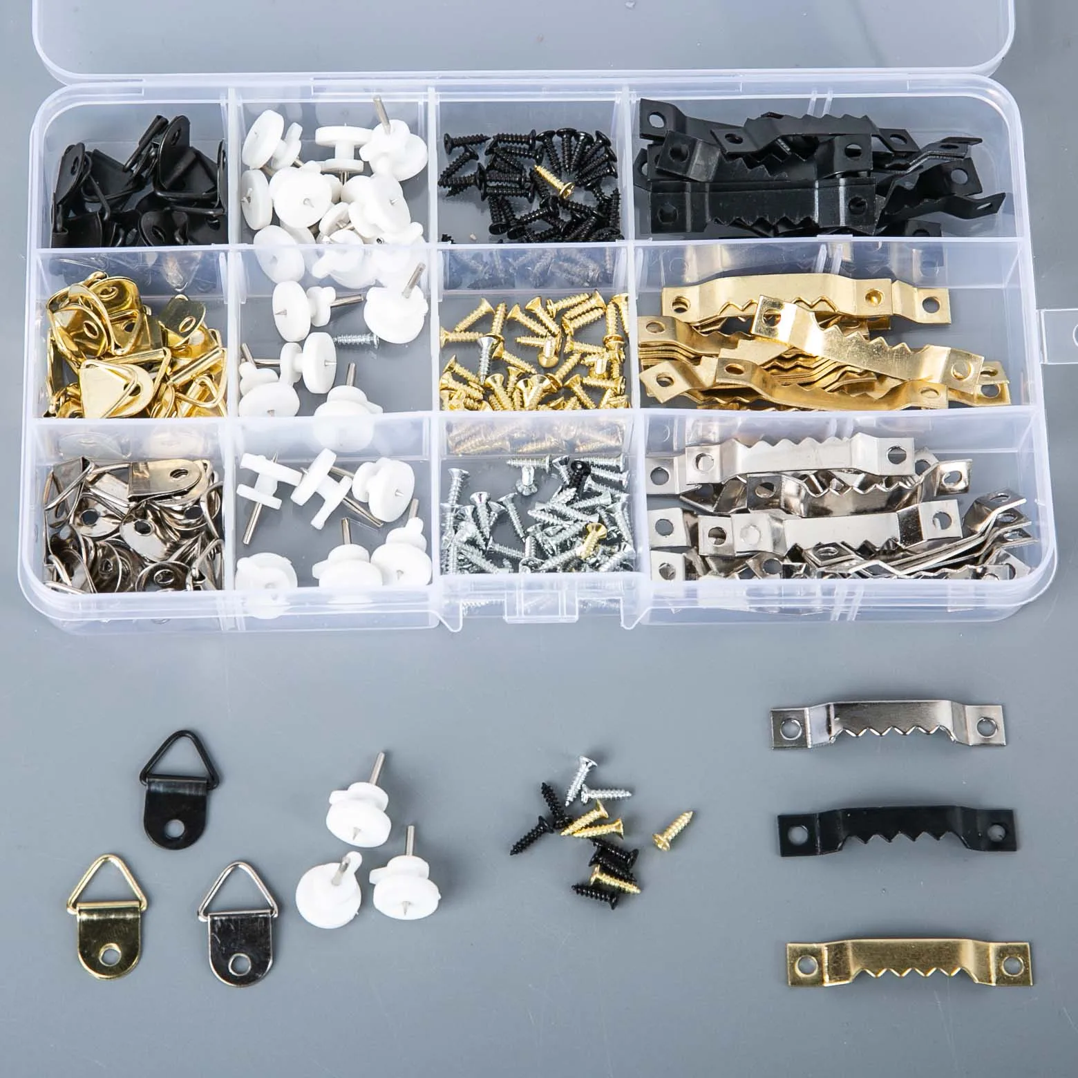 330Pcs medium triangular small hook/serrated small hook/non-marking nail combination