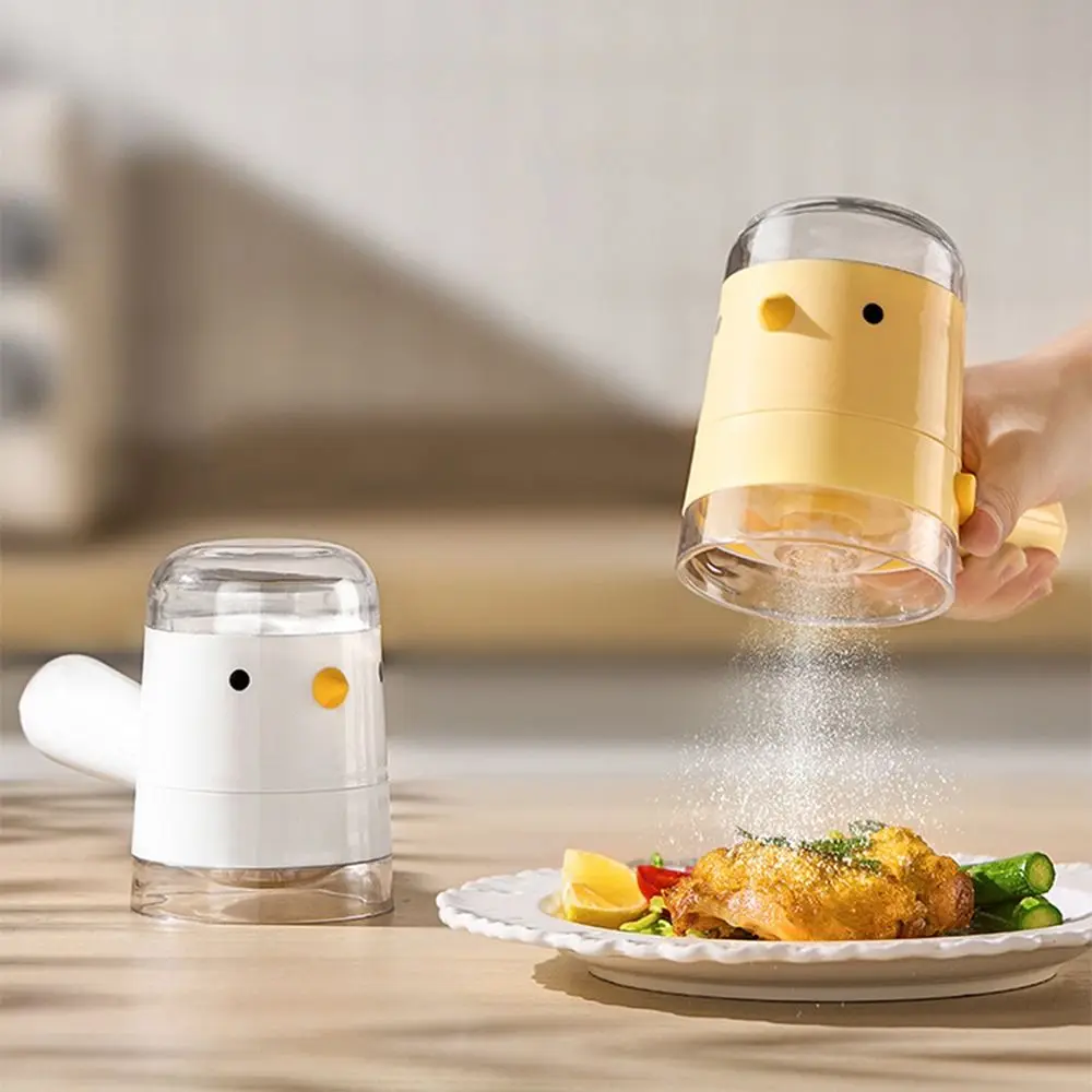 

Creative Cartoon Spice Dispenser Chicken Shape Refillable BBQ Seasoning Bottle Sealed Lid Push-Type Design Salt Shake Sifter