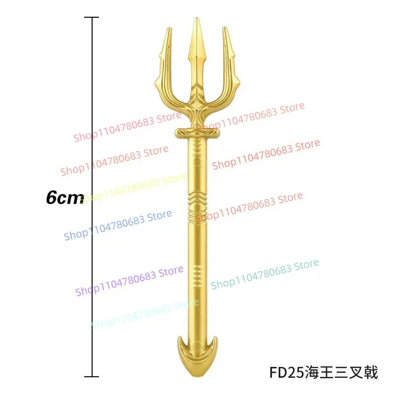 Building Blocks Accessories Golden Trident Moonlight Dart Assembly Model Display Piece Anime Cartoon Decorative Toy Holiday Gift