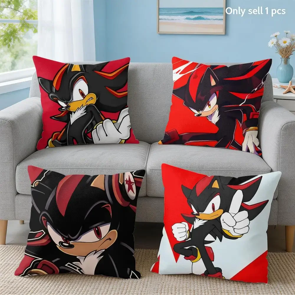 game Shadow The H-Hedgehog Cushion Cover Soft Short Plush Throw Pillow Cover Hidden Zipper Cutecore Sofa Bedroom Home Decor