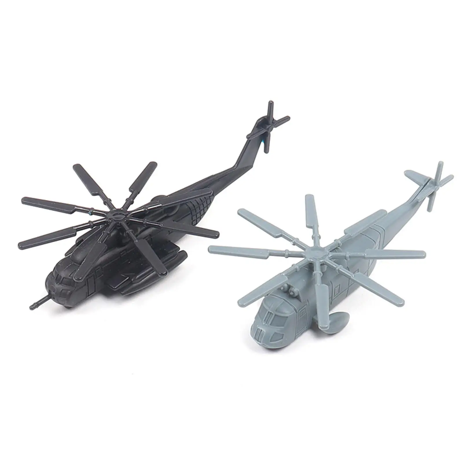 

6x Fighter Toy Building Materials Accessories Table Decoration Pretend Play Playset with Movable Propeller Collection Helicopter