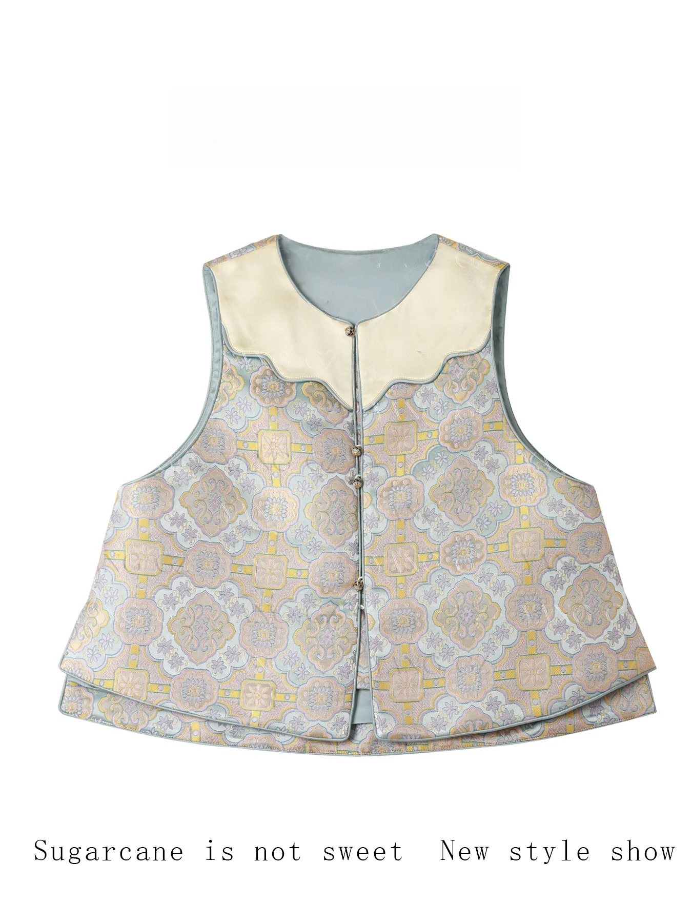 

Новый летний женский кардиган-жилет в китайском стиле 2025 года, национальный стиль, YANG GZ, сине-белый, для женщин