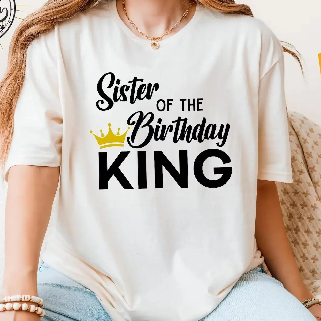 

Custom Birthday King Name Shirt Unisex Custom Family Party Matching Birthday Cheering Tee Unique Design Cotton Casual Shirt
