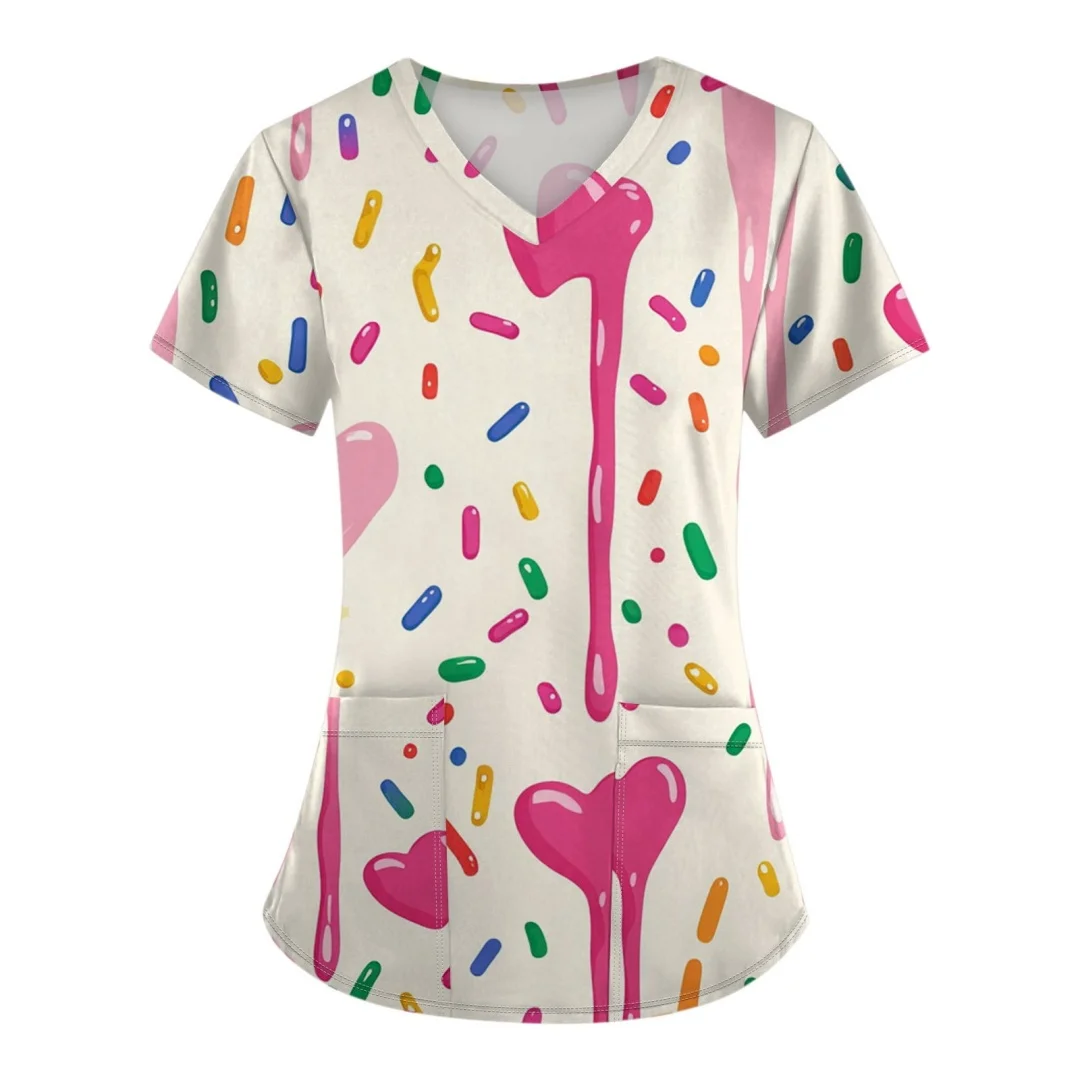 

2026 Nurse Women Casual Short Sleeved Apparel Pharmacy Working Medical Hospital Doctor Nursing Uniform V-Neck Medical Uniforms