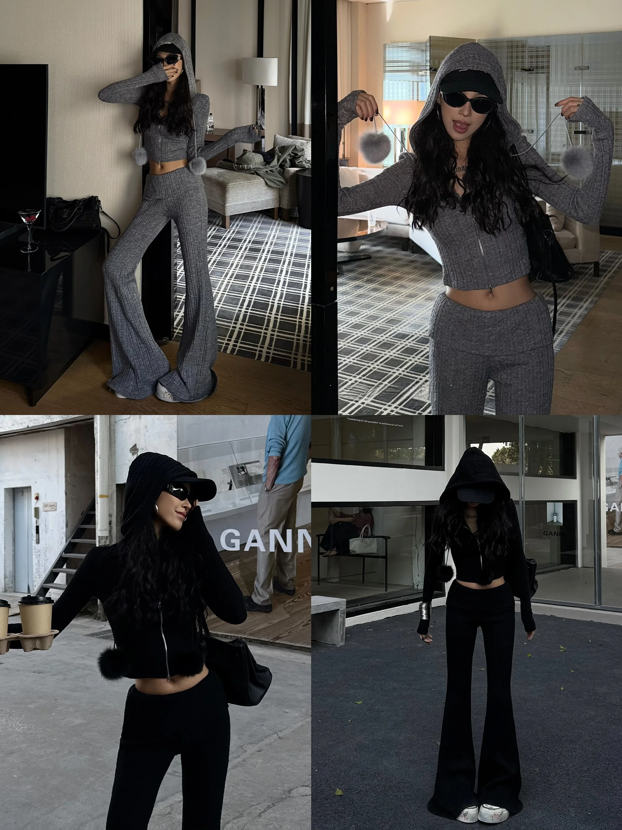 

Slim Fit Knitted Top And Casual Pants Two Piece Set High Waist Design Casual Style Fashionable plus Size Spring Collection
