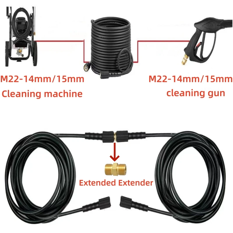 Imagem -04 - Pressão Água Limpeza Extensão Mangueira Latão Extensão Conjunta para Karcher M22 14 15 mm Alta