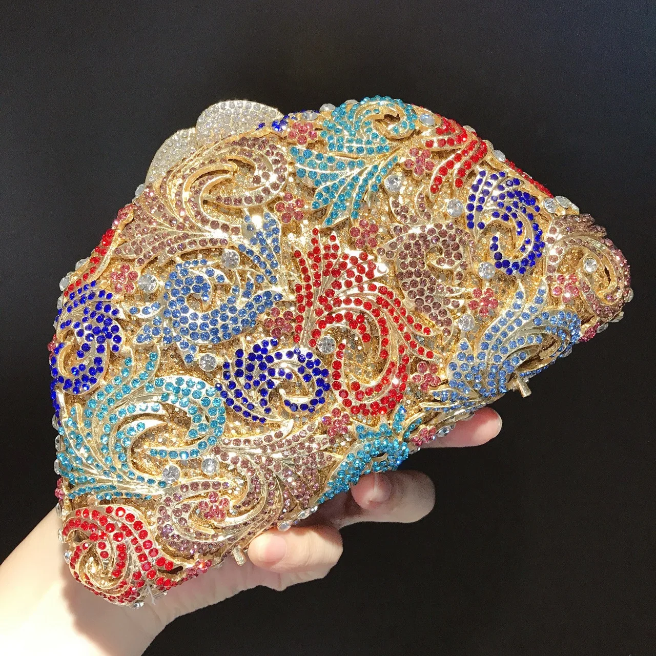 

Dinner bag Banquet red carpet colorful diamond clutch bag Chain women's bag