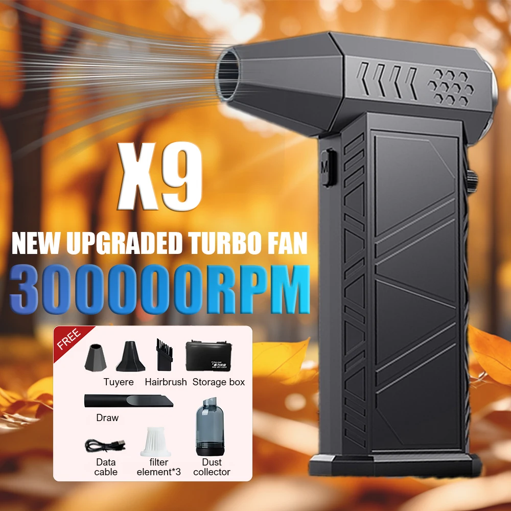 

New Upgraded 300000RPM Mini Violent Air Blower All-in-one Turbo Dust Blower Electric Air Duster for Car Cleaning Dust Removal