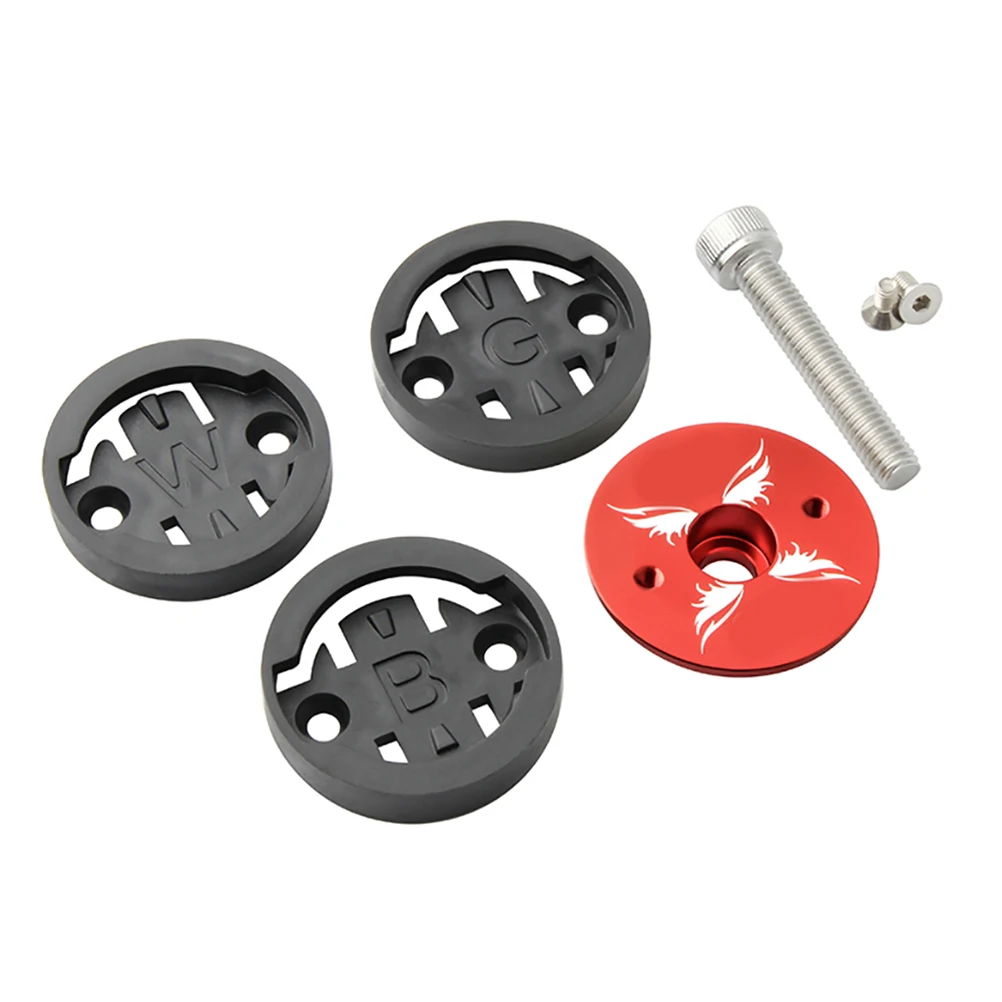 

Stem Bike Headset Stem Cap Kit Red Durable Lightweight Easy Install Suitable Mountain Bikes Accessories Stopwatch Holder For