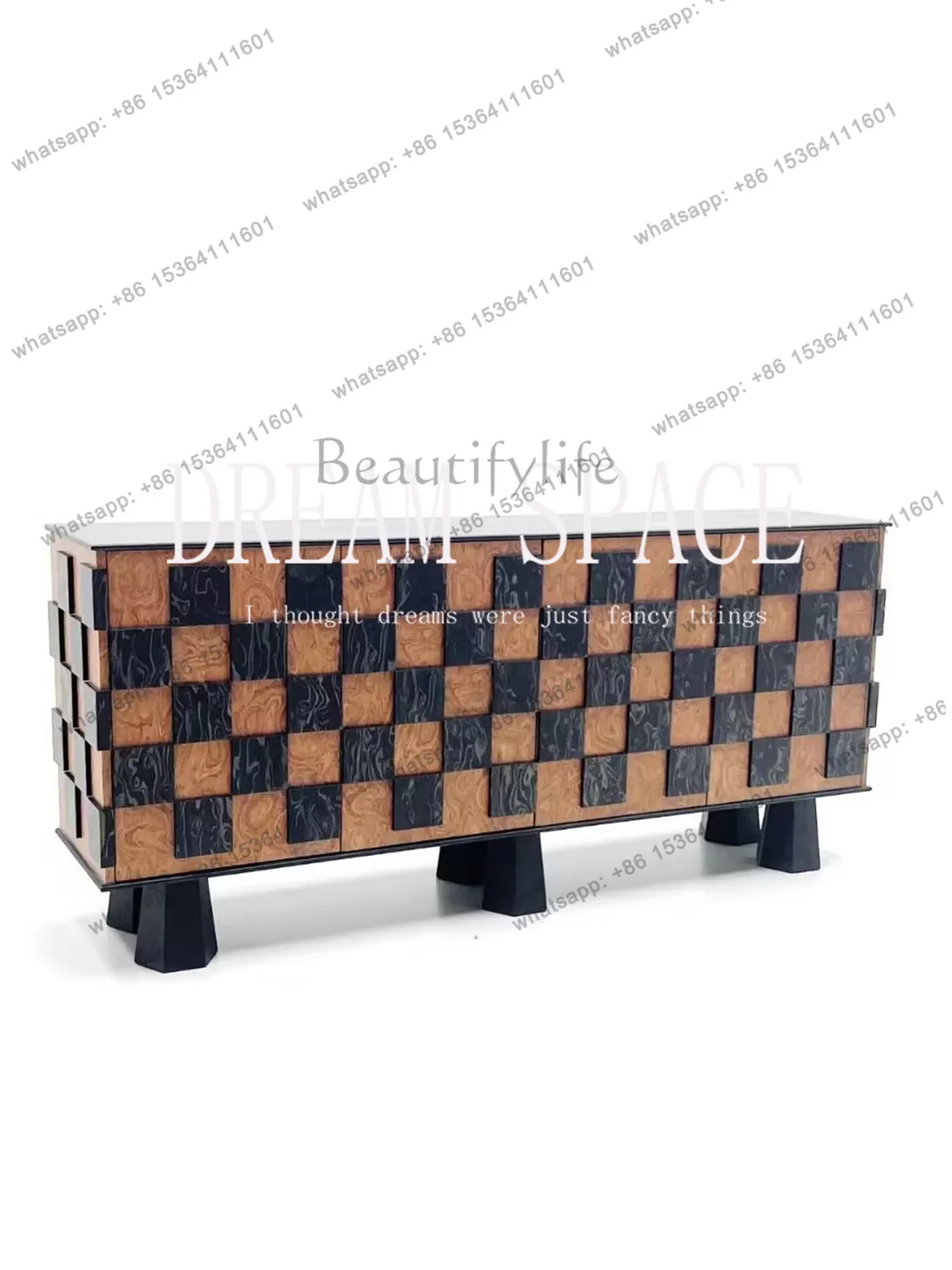 PJ retro tree tumor pattern parquet art side cabinet medieval home locker