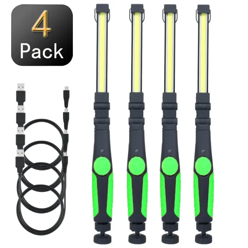 LED Flashlight COB Work Light USB Rechargeable 360° Rotate Folding Inspection Lamp Camping Lantern for Outdoor Car Repairing