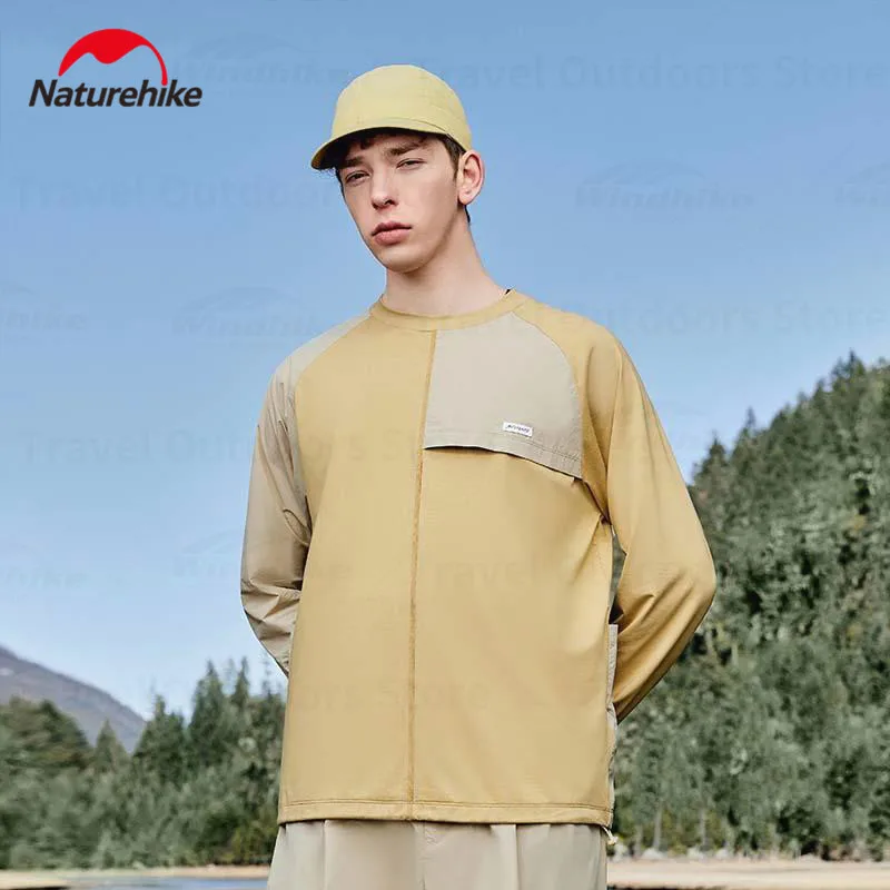 

Naturehike рубашка с длинным рукавом, весенняя ледяная спортивная мужская повседневная модная одежда на открытом воздухе, одежда с круглым воротником, свободное пальто, мягкое