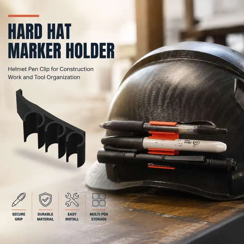 Work Helmet Marker Storage Clip Hard Hat Pen Holder Construction Site Writing Tool Mount Rack