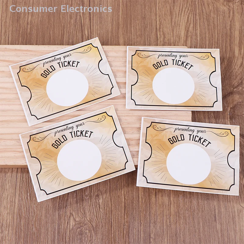 20Pcs My Scratch Offs Gold Ticket DIY Make Your Own Golden Ticket Scratch Off Tickets Small Prizes Party Favor Note Cards