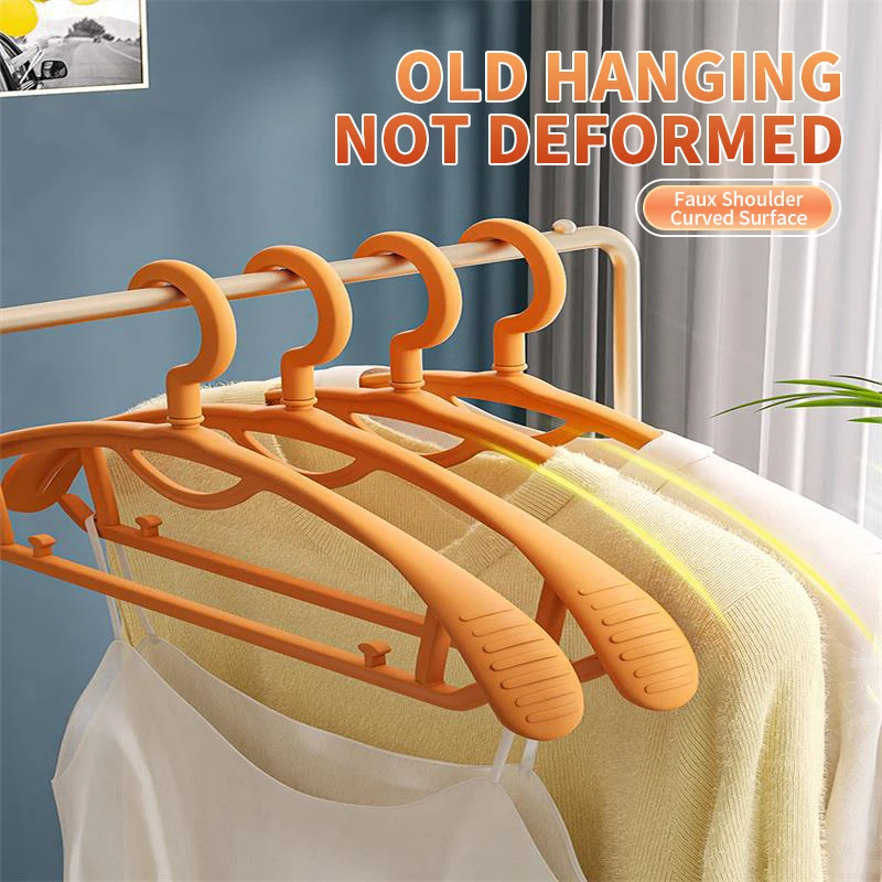 10PCS Retro Wide-Shoulder Non-Slip Hanger Closet Organizer Hangers For Clothes Organizer Drying Rack for Coat Wardrobe Storage