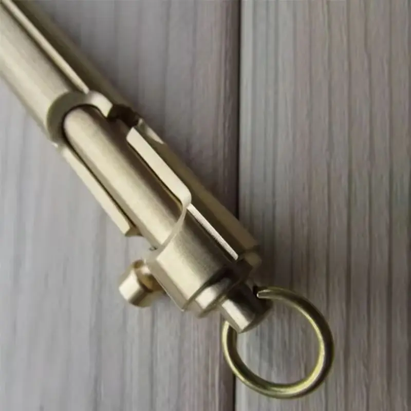 Soild Brass Material CNC Machined Outdoor EDC Tools Tactical Bolt Ball Pen Japanese Hidetoshi Nakayama Style Vintage Toy Ballpen