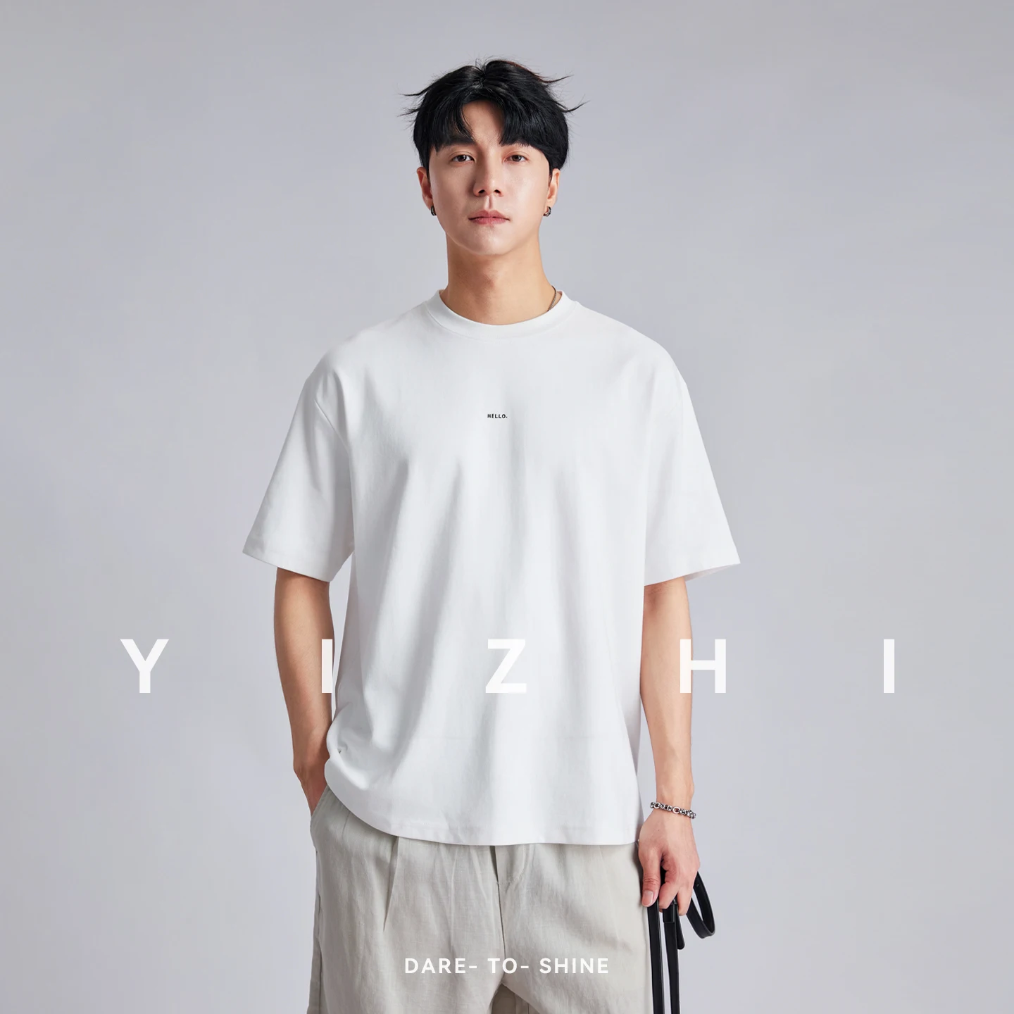 Men Minimalist Letter Print Short Sleeve T-Shirt Summer Crew Neck Loose Breathable Slim Fit Versatile Commuter Casual Top