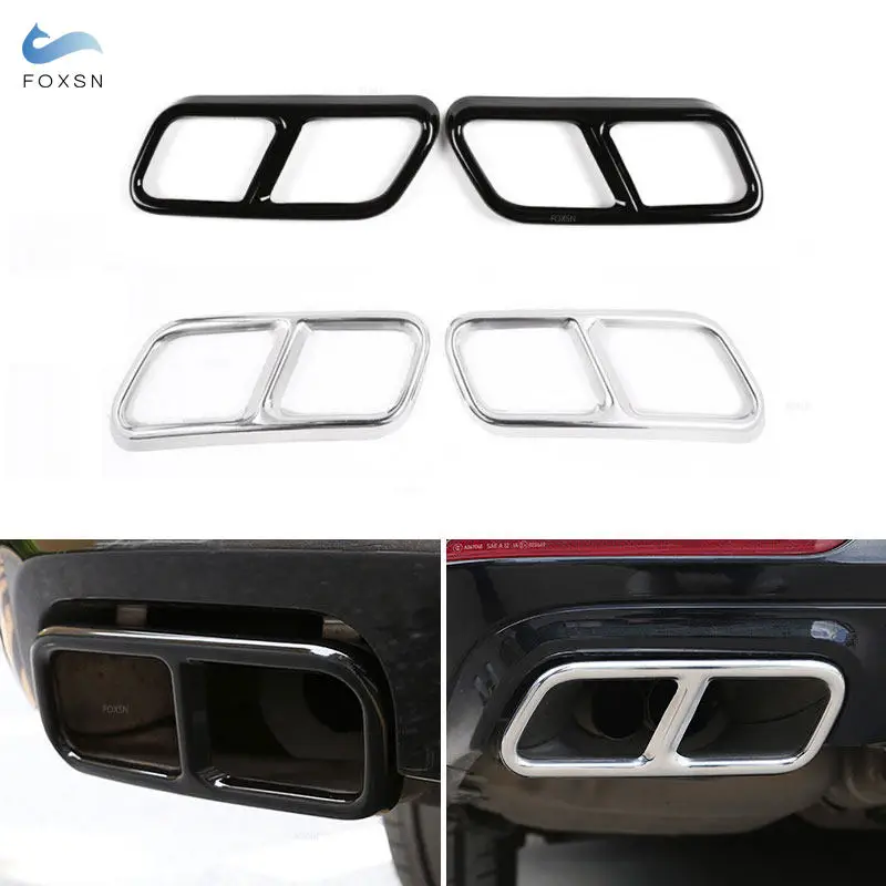 Car Rear Tail Dual Exhaust Pipe Outlet Muffler Pipe Cover Trim For Mercedes Benz S R GL Class W221 W222 C217 A217 W251 X166