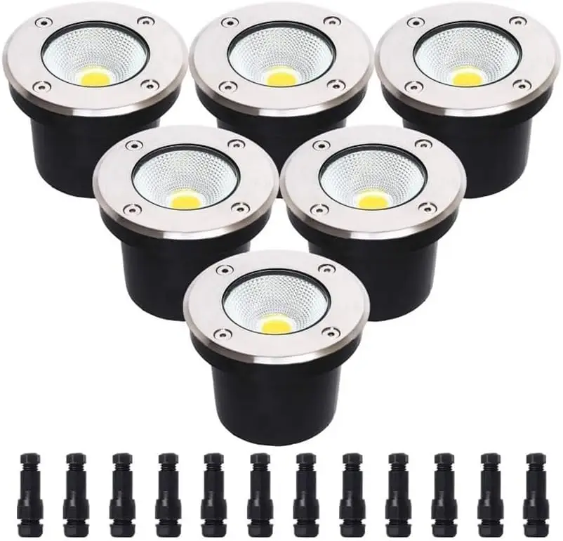 6-Pack, LED COB Inground Light AC/DC12v 7w ∅8cm/10w ∅10cm Lamp
