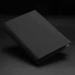 Black Minimalist A5 Notebook PU Leather Loose Leaf Business Office Writing Hand Account Black Card Paper Inner Page Notepad