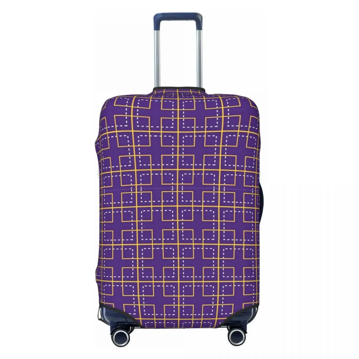 Geo Print Suitcase Cover Argyle Square Travel Protector Holiday Elastic Luggage Accesories