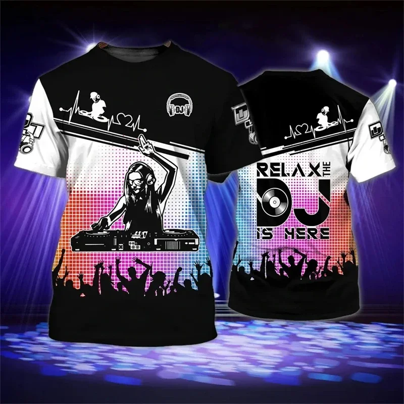 

Цельная футболка на заказ Your Picture Summer Street DJ Rock Music для мужчин, футболки с круглым вырезом и короткими рукавами для отдыха, модные хип-хо