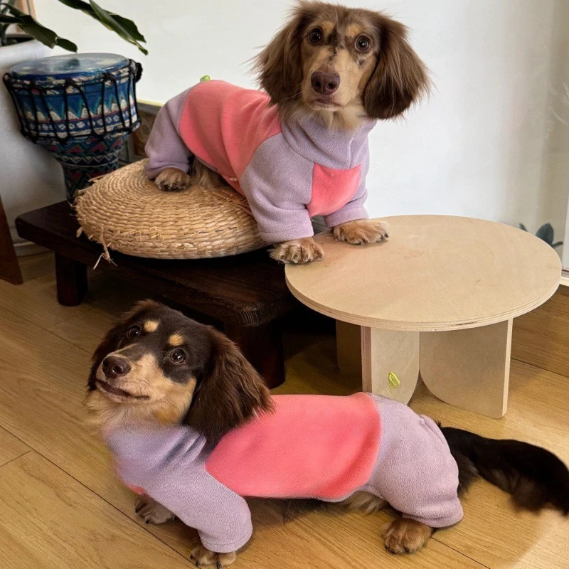 

Fashion Fleece Coat for Badger Dogs Thickened Double-sided Velvet Four-legged Clothing To Keep Warm and Cold Elastic Dog Sweater
